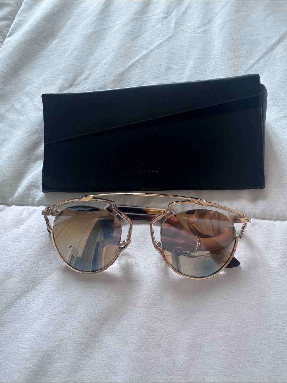 Dior so Real Round Sunglasses in Brown and Gold
